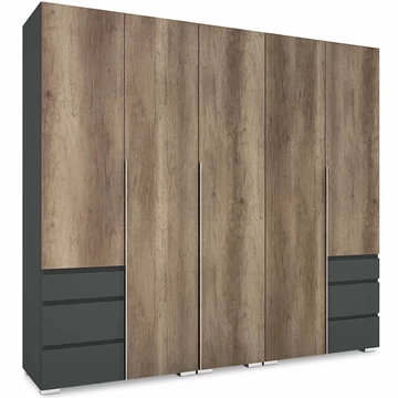 SILVER 225 nyílóajtós gardrób - Matt Sötétszürke / Canyon Tölgy
