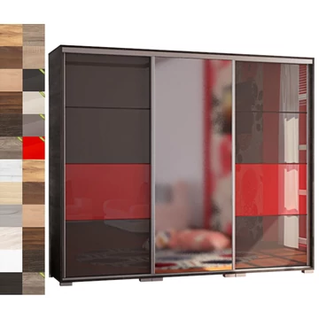 BOND 239 cm magasfényű gardrób 1 TÜKÖRREL - VÁLASZTHATÓ SZÍNEKBEN