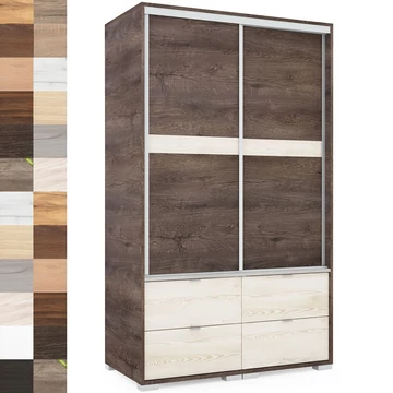 CÉZÁR 120 cm tolóajtós gardrób - VÁLASZTHATÓ SZÍNBEN