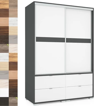 CÉZÁR 140 cm tolóajtós gardrób - VÁLASZTHATÓ SZÍNBEN