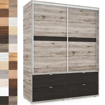 CÉZÁR 160 cm tolóajtós gardrób - VÁLASZTHATÓ SZÍNBEN