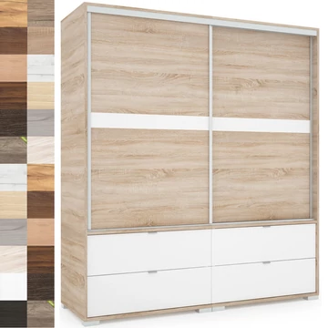 CÉZÁR 180 cm tolóajtós gardrób - VÁLASZTHATÓ SZÍNBEN