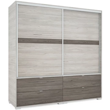 CÉZÁR 200 cm tolóajtós gardrób - Katthult / Sötét Katthult