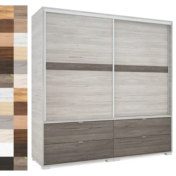 CÉZÁR 200 cm tolóajtós gardrób - VÁLASZTHATÓ SZÍNBEN