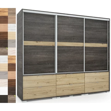 CÉZÁR 239 cm tolóajtós gardrób - VÁLASZTHATÓ SZÍNBEN