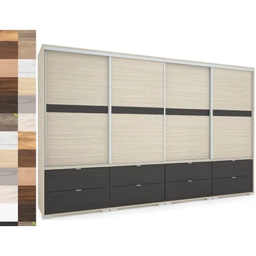 CÉZÁR 318 cm tolóajtós gardrób - VÁLASZTHATÓ SZÍNBEN