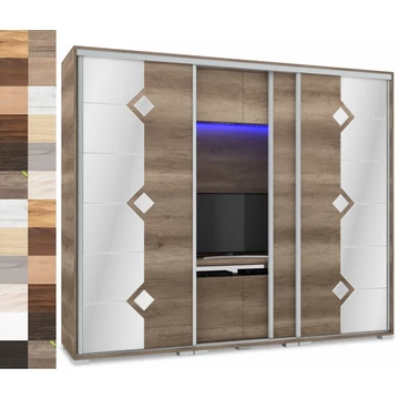 DIAMOND 239 cm tükrös TV-s gardrób - VÁLASZTHATÓ SZÍNEKBEN