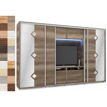 DIAMOND 318 cm tükrös TV-s gardrób - VÁLASZTHATÓ SZÍNEKBEN