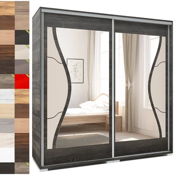 DIEGO 200 cm tolóajtós gardrób - VÁLASZTHATÓ SZÍNEKBEN