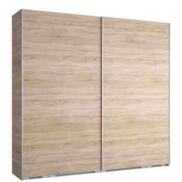 FŐNIX 254 cm tolóajtós gardrób - Sonoma Tölgy / Szürke profil