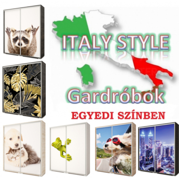 ITALY STYLE 160 cm tolóajtós gardrób - VÁLASZTHATÓ SZÍNEKBEN