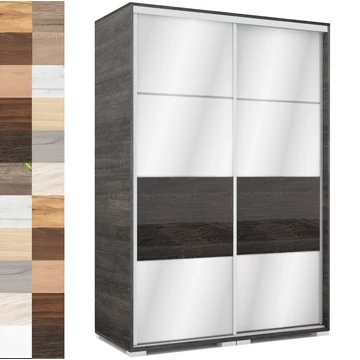 MIRROR 140 cm tükrös tolóajtós gardrób - VÁLASZTHATÓ SZÍNEKBEN