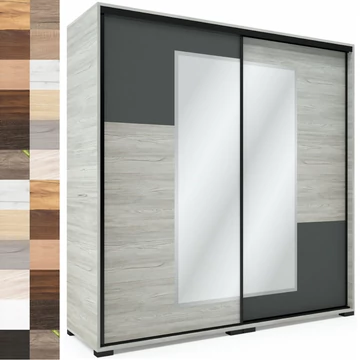 NEO 200 cm tolóajtós tükrös gardrób - VÁLASZTHATÓ SZÍNEKBEN