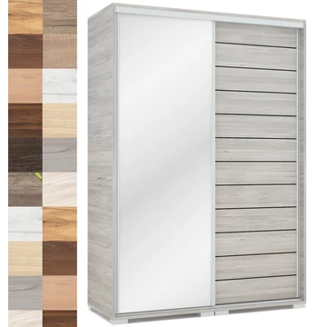 PORTO 140 cm tolóajtós gardrób 1 TÜKÖRREL - VÁLASZTHATÓ SZÍNBEN