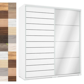 PORTO 180 cm tolóajtós gardrób 1 FÓZOLT tükrös ajtóval - VÁLASZTHATÓ SZÍNBEN