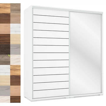 PORTO 180 cm tolóajtós gardrób 1 TÜKÖRREL - VÁLASZTHATÓ SZÍNBEN