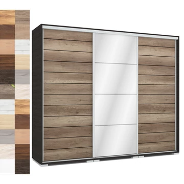 PORTO 239 cm tolóajtós gardrób 1 FÓZOLT tükrös ajtóval - VÁLASZTHATÓ SZÍNBEN