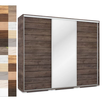 PORTO 239 cm tolóajtós gardrób 1 TÜKÖRREL - VÁLASZTHATÓ SZÍNBEN