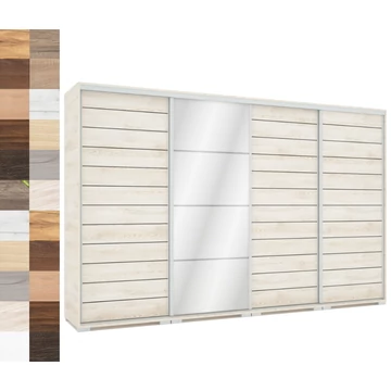 PORTO 318 cm tolóajtós gardrób 1 FÓZOLT tükrös ajtóval - VÁLASZTHATÓ SZÍNBEN