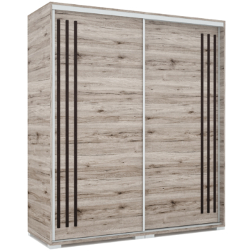 SZANDRA 180 cm tolóajtós gardrób - San Remo / Wenge