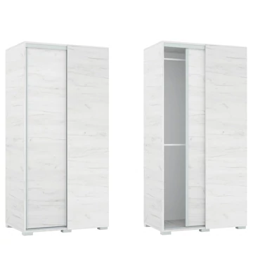 Tolóajtós Gardrób Sarokelem 100 cm - Fehér Tölgy