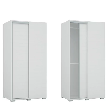 Tolóajtós Gardrób Sarokelem 100 cm - Rusztik Fehér