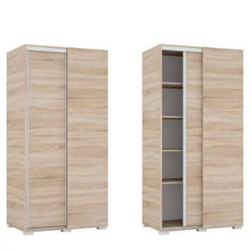 Tolóajtós Gardrób Sarokelem 4db polccal 100 cm  - Sonoma Tölgy