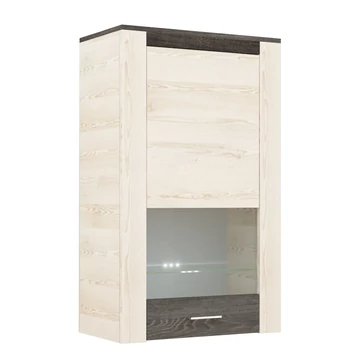BREMA B-3 felső vitrines elem LED világítással - Krém Sonoma / Canterbury
