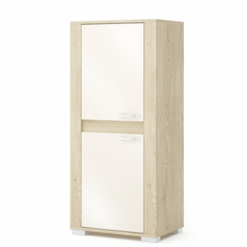 CORTINA 60-as 2 kisajtós komód elem BALOS - Cotta Cremona / Magasfényű Beige (C10)