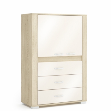 CORTINA 90-es ajtós-fiókos komód elem - Cotta Cremona / Magasfényű Beige (C11)