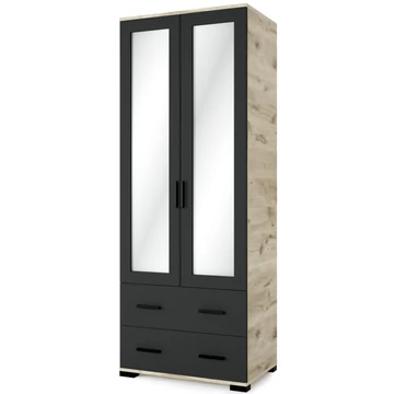 GALAXY G8 fiókos tükrös elem 80 cm - Viking Tölgy / Matt Fekete