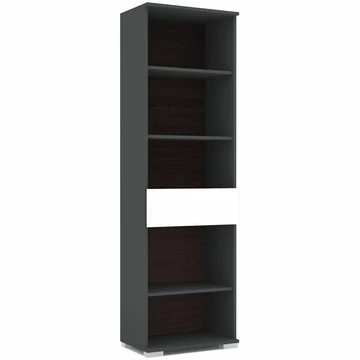 VEGAS 60-as nyitott polcos elem - Matt Sötétszürke / Magasfényű Fehér (V6)