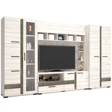 TEXAS nappali szekrénysor 350 cm - Justus Tölgy / Sötét Justus Tölgy