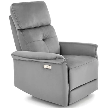 SEMIR automata relax TV fotel - Szürke bársony szövet