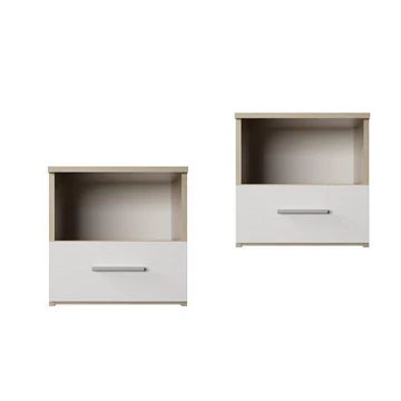 GABRIELA Éjjeliszekrény 2db - Sonoma tölgy / Fehér