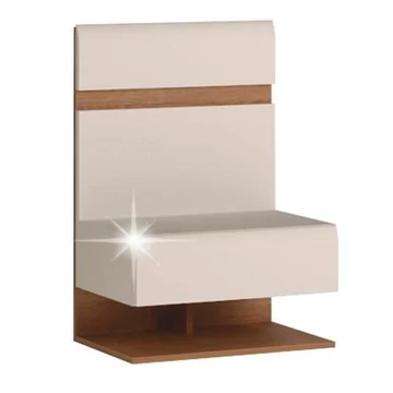 LYNATET 95 Éjjeliszekrény, extra magas fényű - Fehér / Sonoma Trüffel