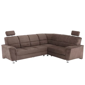 SANTIAGO sarokülő ágyfunkcióval és ágyneműtartóval - Matrix 5 barna - JOBBOS(3F-RE-2SK)