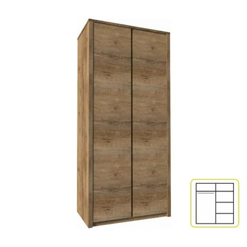 MONTANA 2 ajtós akasztós szekrény polcokkal - Lefkas Tölgy (S2D)