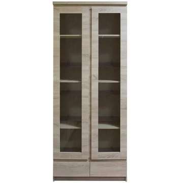 PANAMA 2 ajtós 2 fiókos vitrin - Sonoma Tölgy (TYP 03)