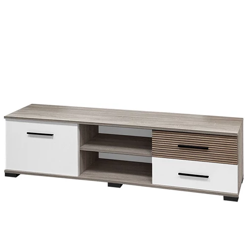 TEXAS TV állvány - Justus Tölgy / Rusztik Fehér / Csíkos dió