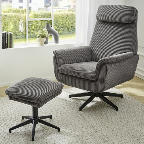 HAMILTON relax fotel lábtartóval - 426-09 Szürke