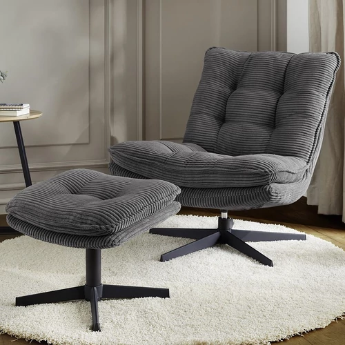 KASPER relax fotel lábtartóval - 426-09 Szürke