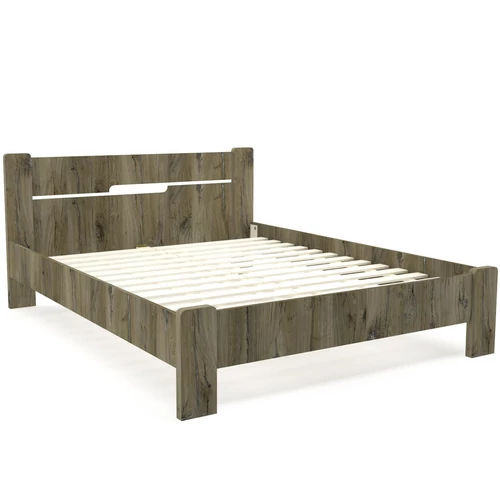 OLIVÉR ágykeret ágyráccsal 160x200 cm - Sötét Justus Tölgy