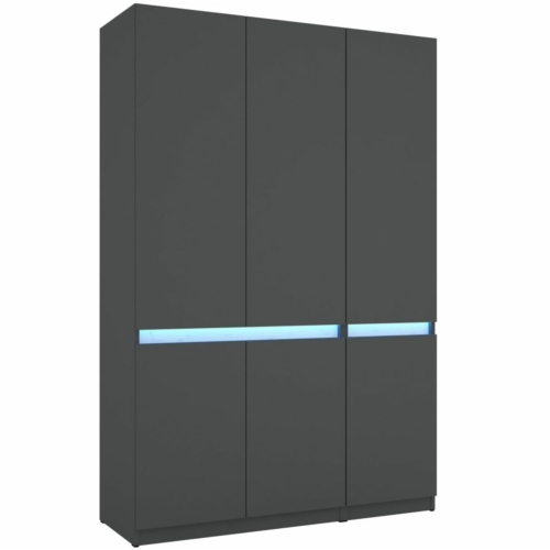 BOSS 135 cm nyílóajtós gardrób - Matt Sötétszürke / Matt Sötétszürke