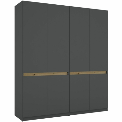 BOSS 180 cm nyílóajtós gardrób - Matt Sötétszürke / Artisan Tölgy