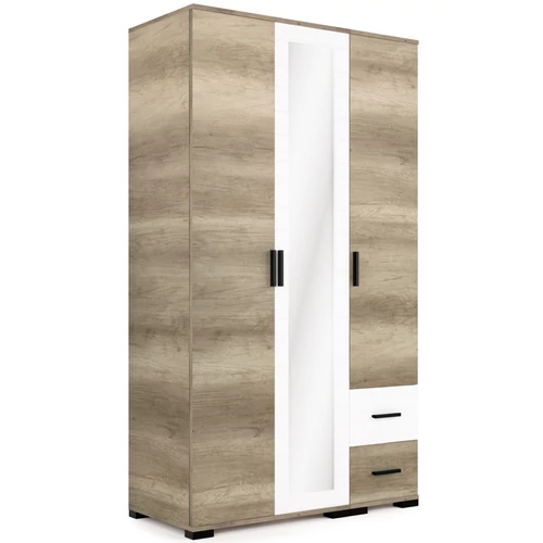 NÁPOLY 120 cm nyílóajtós gardrób - Canyon Tölgy / Rusztik Fehér