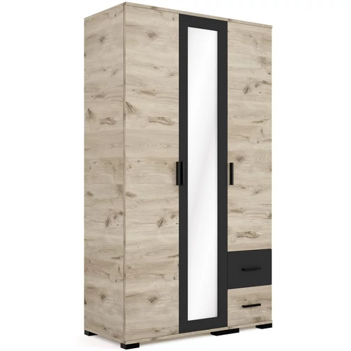 NÁPOLY 120 cm nyílóajtós gardrób - Viking Tölgy / Matt Fekete