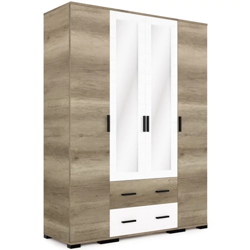 NÁPOLY 160 cm nyílóajtós gardrób - Canyon Tölgy / Rusztik Fehér