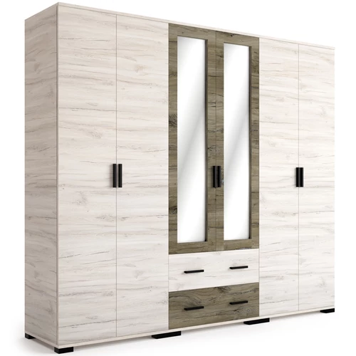 NÁPOLY 240 cm nyílóajtós gardrób - Justus Tölgy / Sötét Justus Tölgy