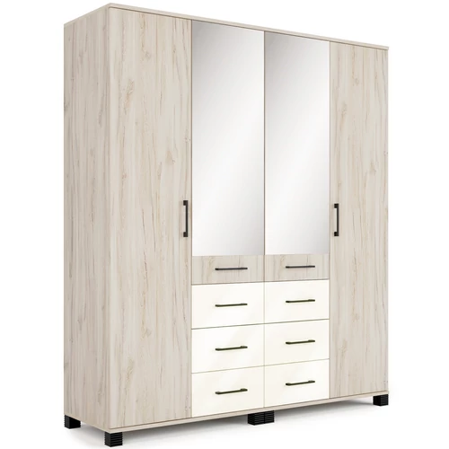 NEPAL 180 cm nyílóajtós gardrób - Justus Tölgy / Magasfényű Beige